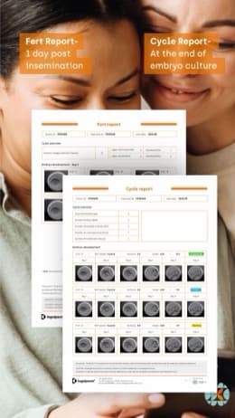 CHLOE™ EQ report showing embryo quality scores